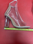 X2B clear /SKINTON  4.5"High Heel PEEP TOE  Ankle Boot women Size 7.5 M