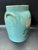 VINTAGE Cookie Jar  W/LID Hand Painted FLORAL Pottery