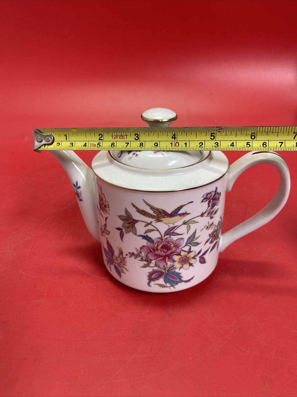 Beautiful Takahashi Japanese Porcelain Birds Floral  Teapot Tea Pot MCM