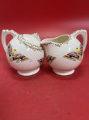 Vintage Set 2  Crooksville China Co. Petit Point Sugar Bowl & Creamer