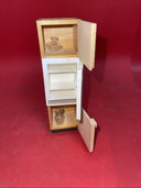 Vintage dollhouse, kitchen stove, refrigerator, sink, cabinets