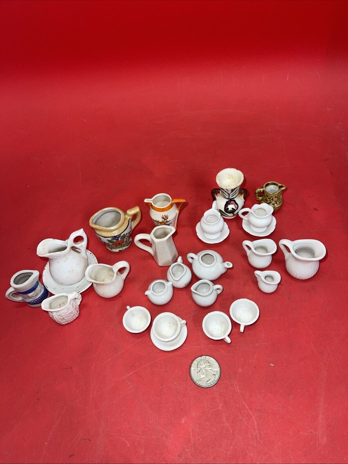 Lot Of Miniature Ceramic Plates, Teapots, Cups