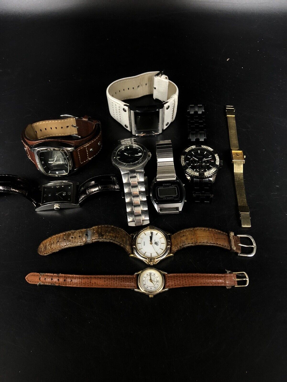 Lot of 9 Watches - Fossil, Seiko, Mercedes Benz… For PARTS