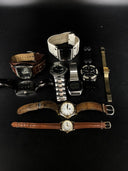 Lot of 9 Watches - Fossil, Seiko, Mercedes Benz… For PARTS