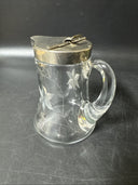 Vintage Heisey Crystal Syrup Pitcher With Chrome Lid