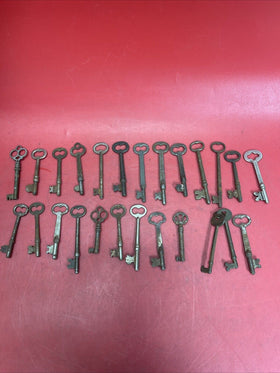 Antique Cabinet Open Barrel Key Lot ~ 25Keys ~ Different Sizes & Shapes ~ lot 2