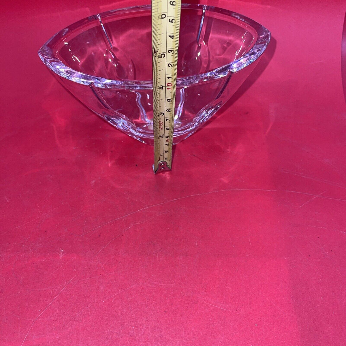 Lenox Leaded Crystal Bud Vase, 7” & Pink Candy Bowl,6 3/4”