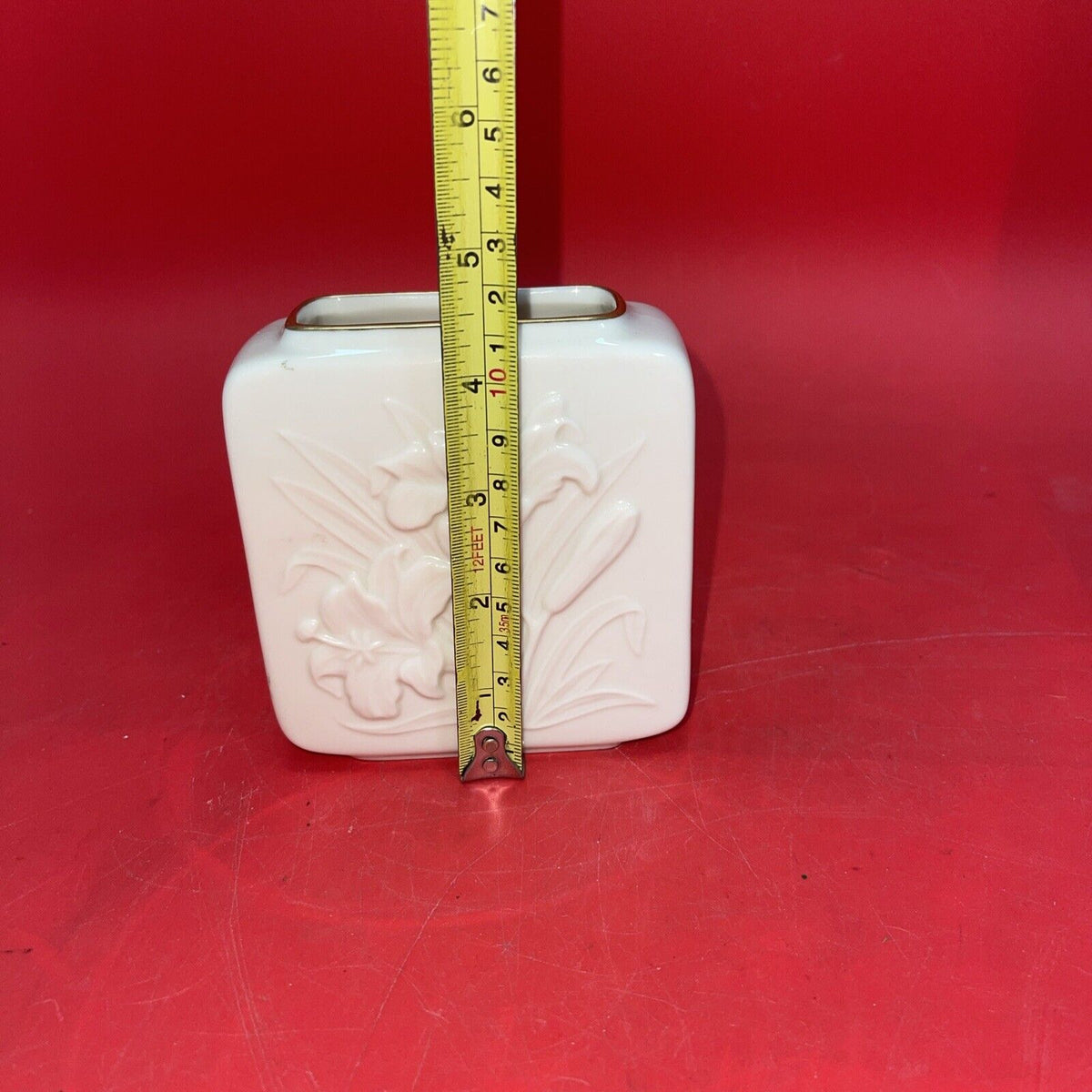 Lenox Rectangular Tiger Lily Vase -24 K Gold Trim-Lot 3