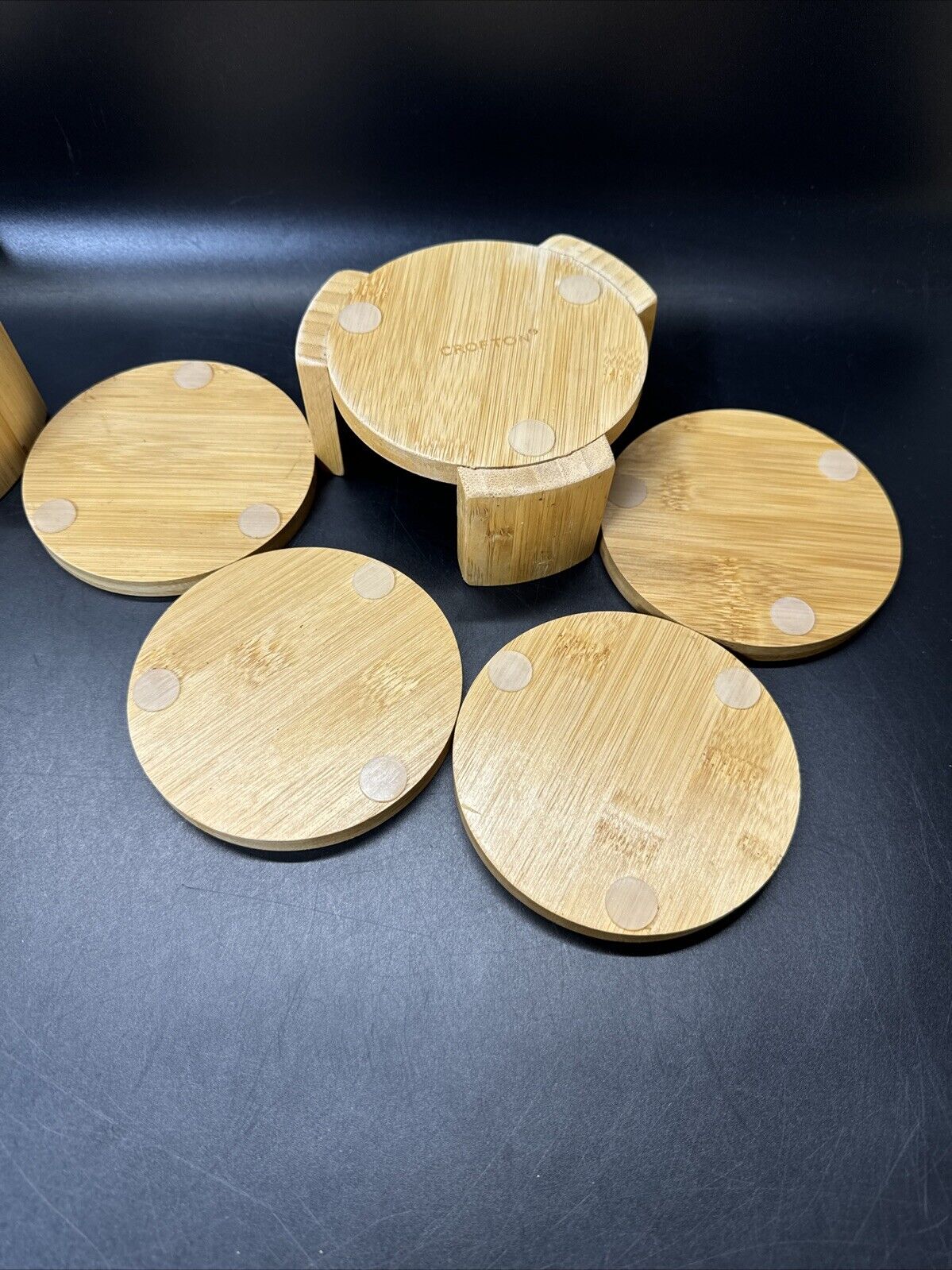 MODERN BAMBOO CORK TREE DESIGN SET OF 8 TABLE COASTERS