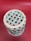 Pottery Basket Ceramic Woven Lattice Basket