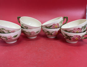 Lot 8 Franciscan Desert Rose Made in USA 6 Oz 4 Inch Tea Coffee Cup Vintage