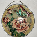 Vintage Lot Flower Theme 7 Pc Leaded Stained Glass Handmade Sun Catchers