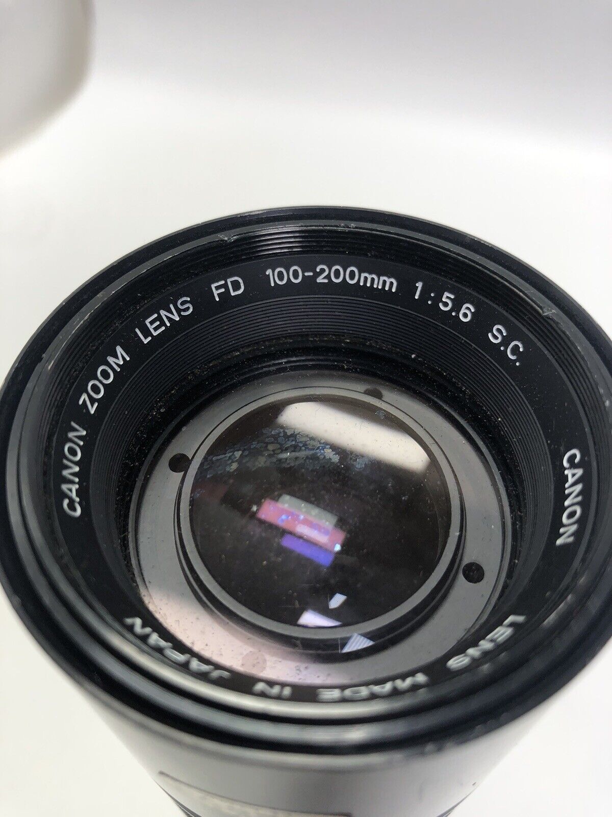 Canon FD Zoom 100-200mm 1:5.6 S.C. Lens W/ Caps & Filter Untested