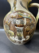 Vintage Original Japanese Pottery Pitcher 9.5” Tall