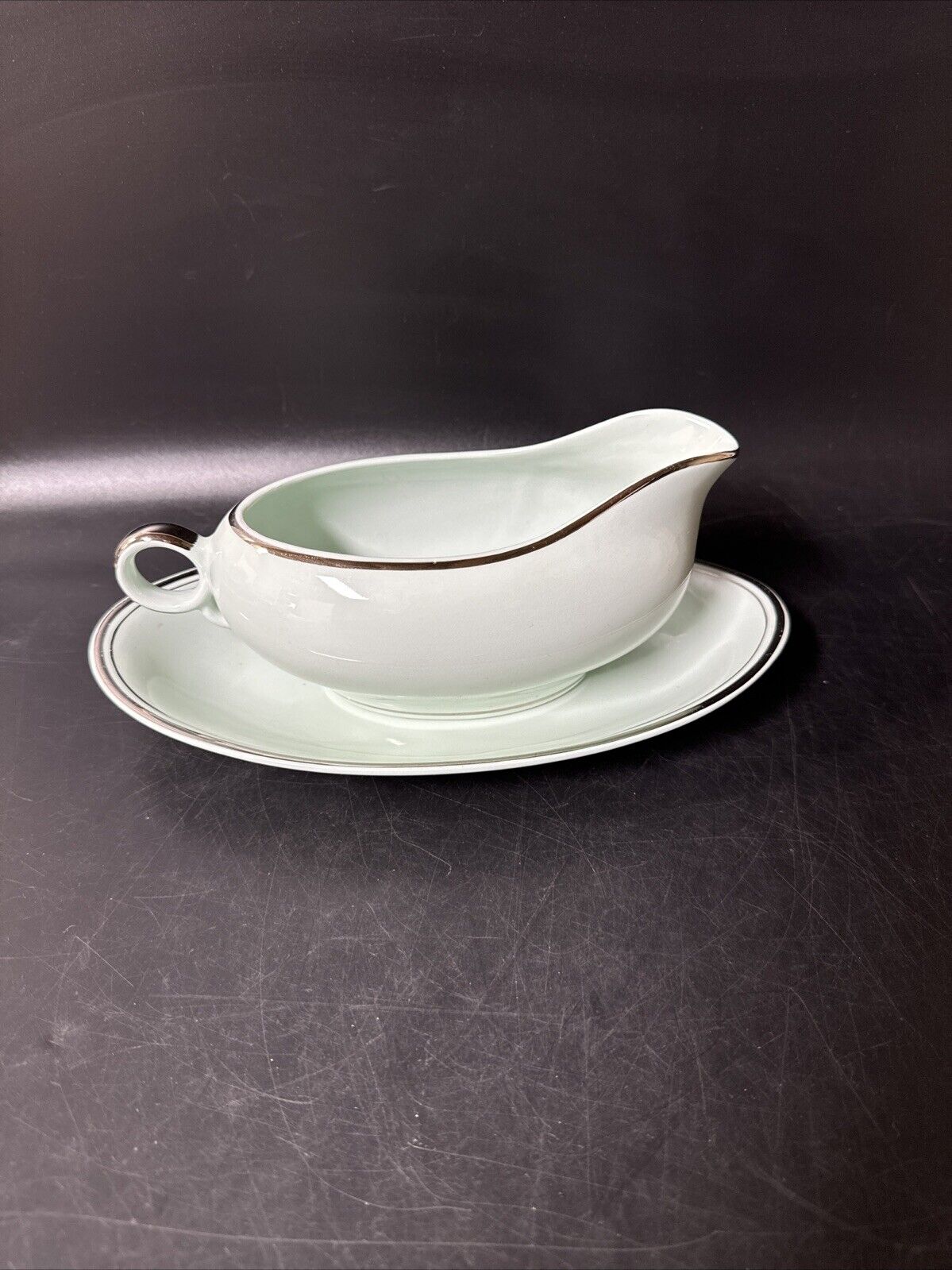 Vintage Universal Gravy Boat And Under-plate/ Unmarked