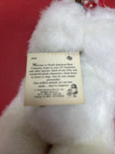 Florette 4334 Vintage 1988 North American Teddy Bear Co White Standing Bear Rose