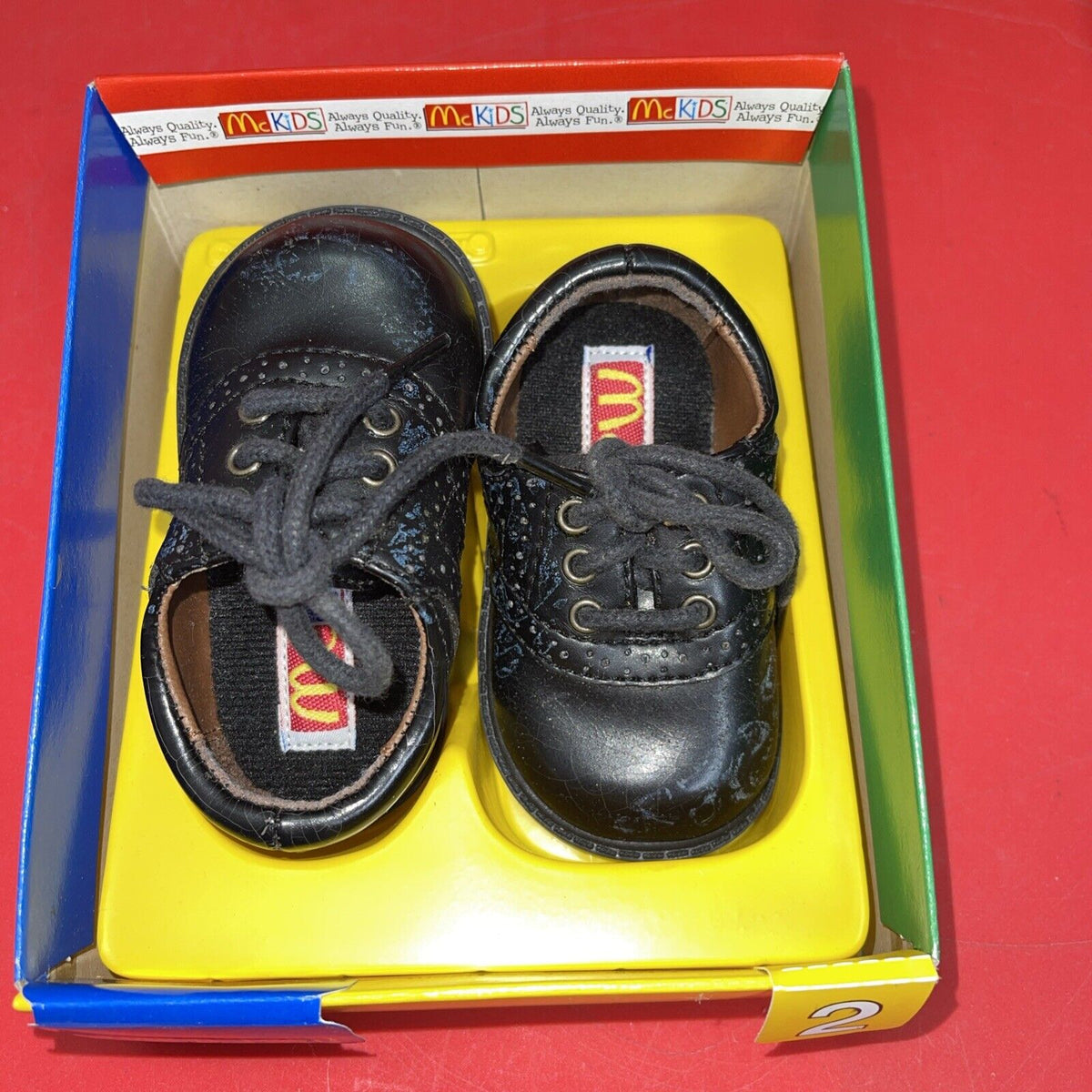 Vintage McKids Rickey Size 2 Baby Black Strap  Shoes RARE