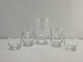 Vintage Whiskey 6 GLASSES & GLASS CARAFE 