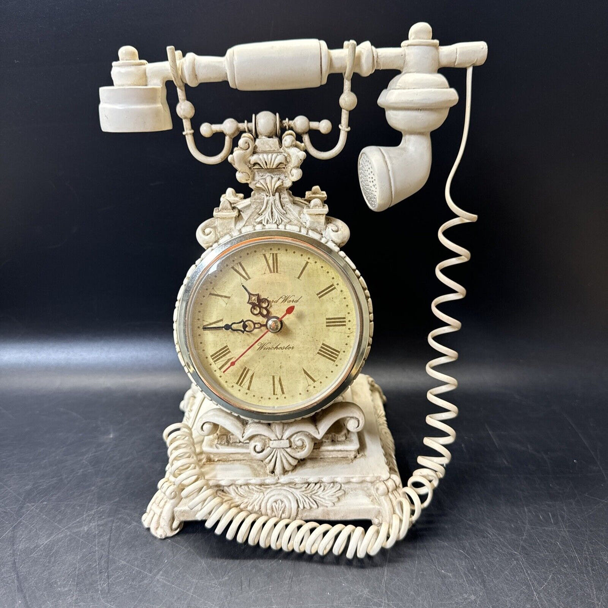 Vintage Richard Ward Winchester Telephone Style Battery Operated Clock/ Not Work