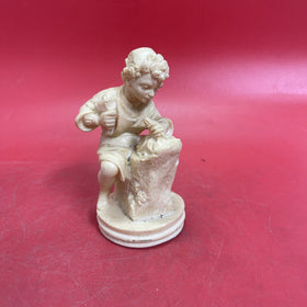 Rare G Ruggeri Boy Sculptor with Chisel Resin Sculpture Statue Italy 5.5" H