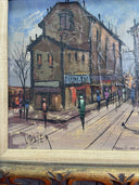 Vintage Oil Painting City.In a Beautiful Frame.