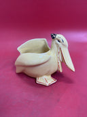 Vintage 1920s NELSON McCOY Cream/Yellow Pelican Ceramic Planter 5.25” T x 7.5” L