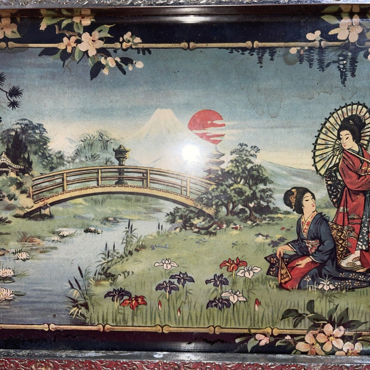 Vintage Asian Motif  Serving Tray