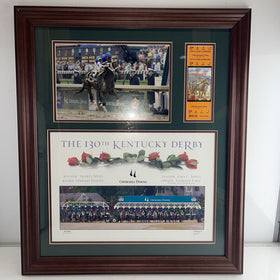 a collection of memorabilia commemorating S Jones 2004 Kentucky Derby victory