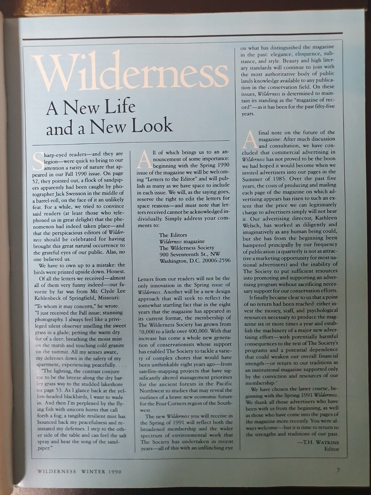 Wilderness/ Magazines Lot Of 10 (1983, 1989-1991)