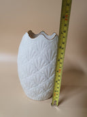 Lenox Scalloped Jacquard Ivory Vase with Gold Trim