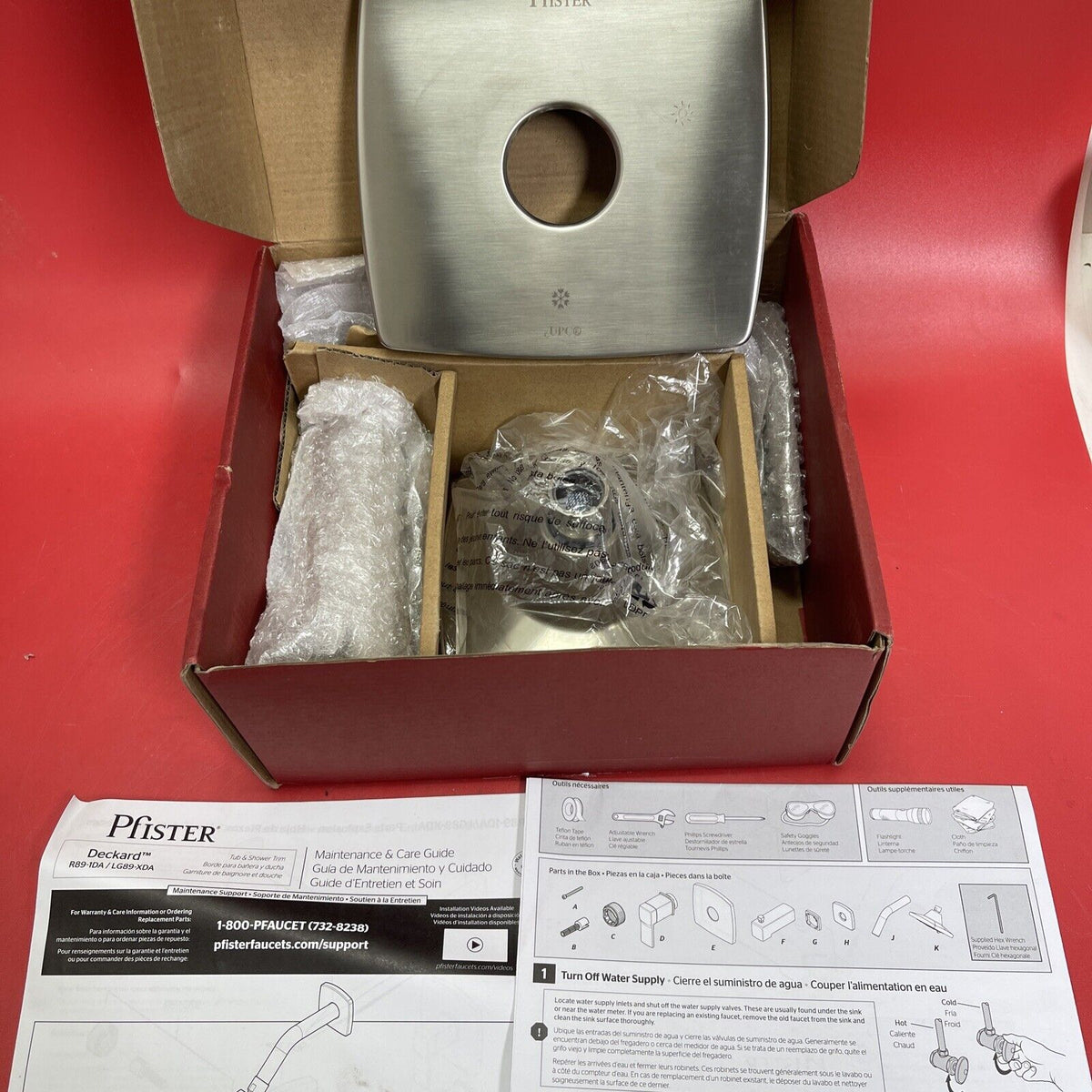 Pfister Deckard 1-Handle Tub & Shower Faucet Trim Kit, Brushed Nickel LG89-8DAK