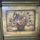 Kimberly Poloson Flowers Basket on Rustic Wooden Background Framed Print Picture