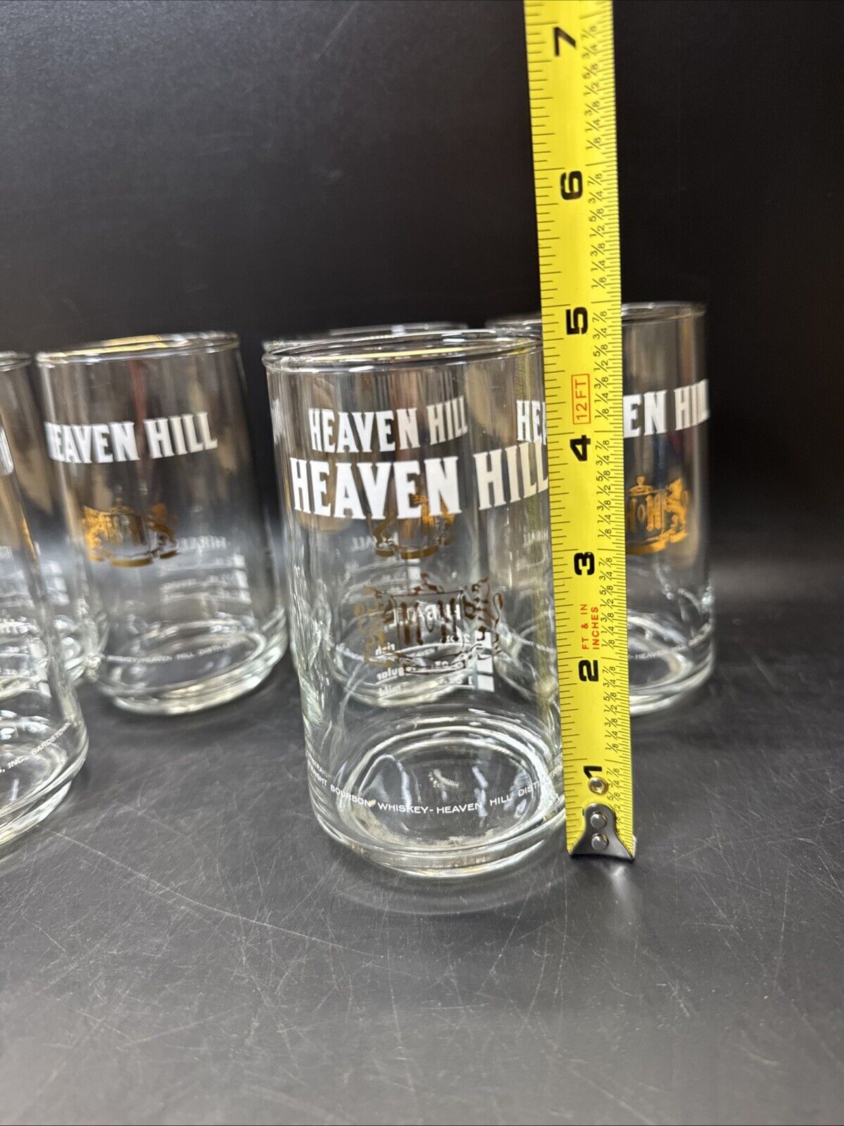 Heaven Hill Gold Trimmed Bourbon Whiskey Glasses/ Set Of 6