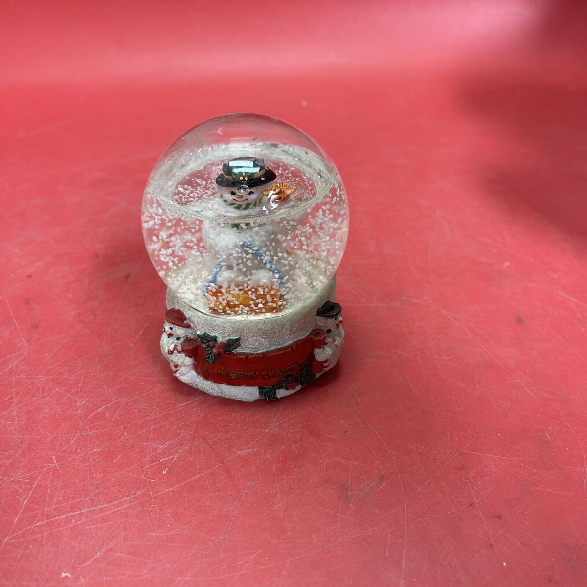 Vintage Lot 3 Santa ,Teddies,Snowman-Glass Snow Globe