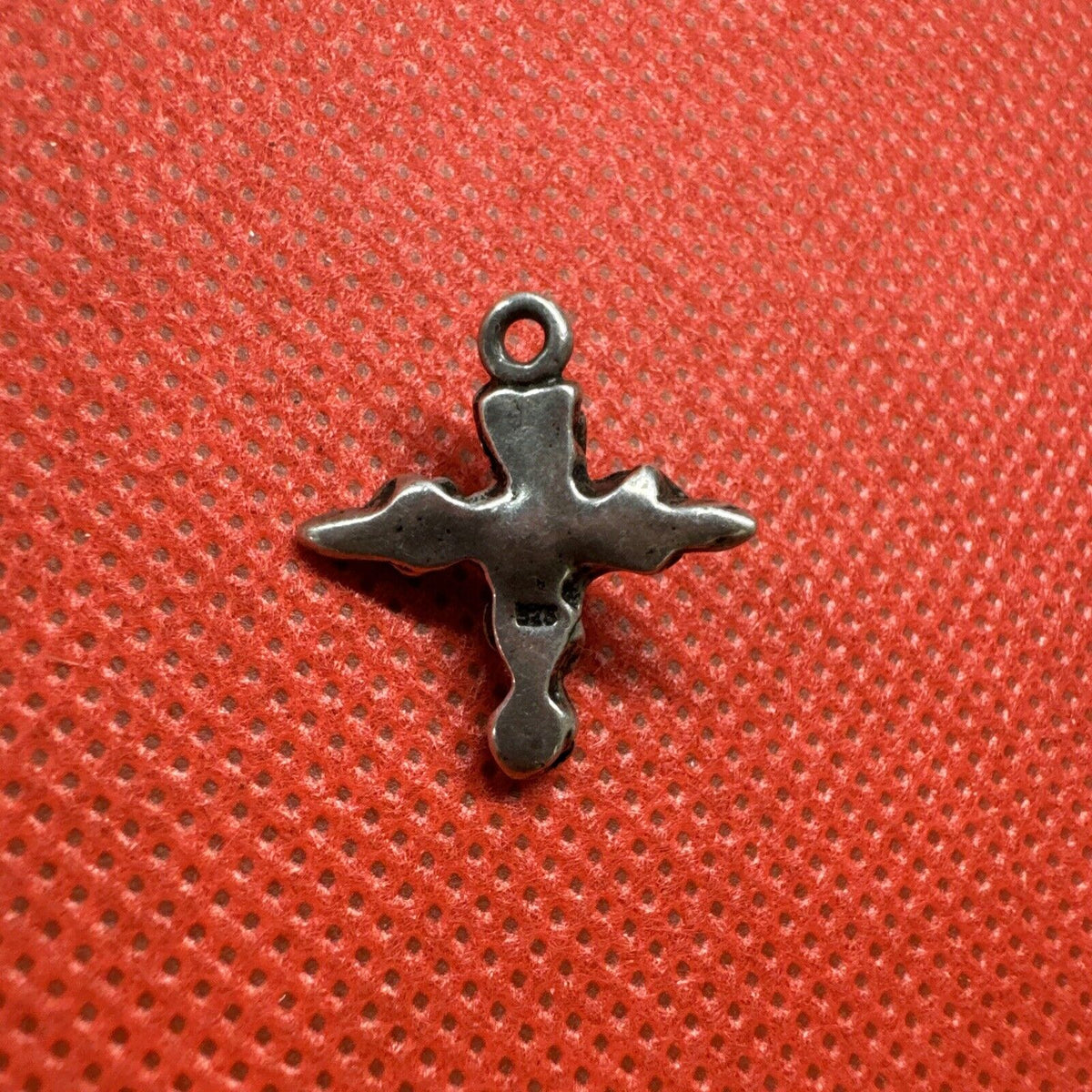 Vintage Rose Cross 925 Sterling Silver Christian Pendant