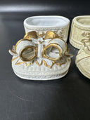 Vintage Trinket Box With Bow And Bells And Gold Accents/ Lot Of 2