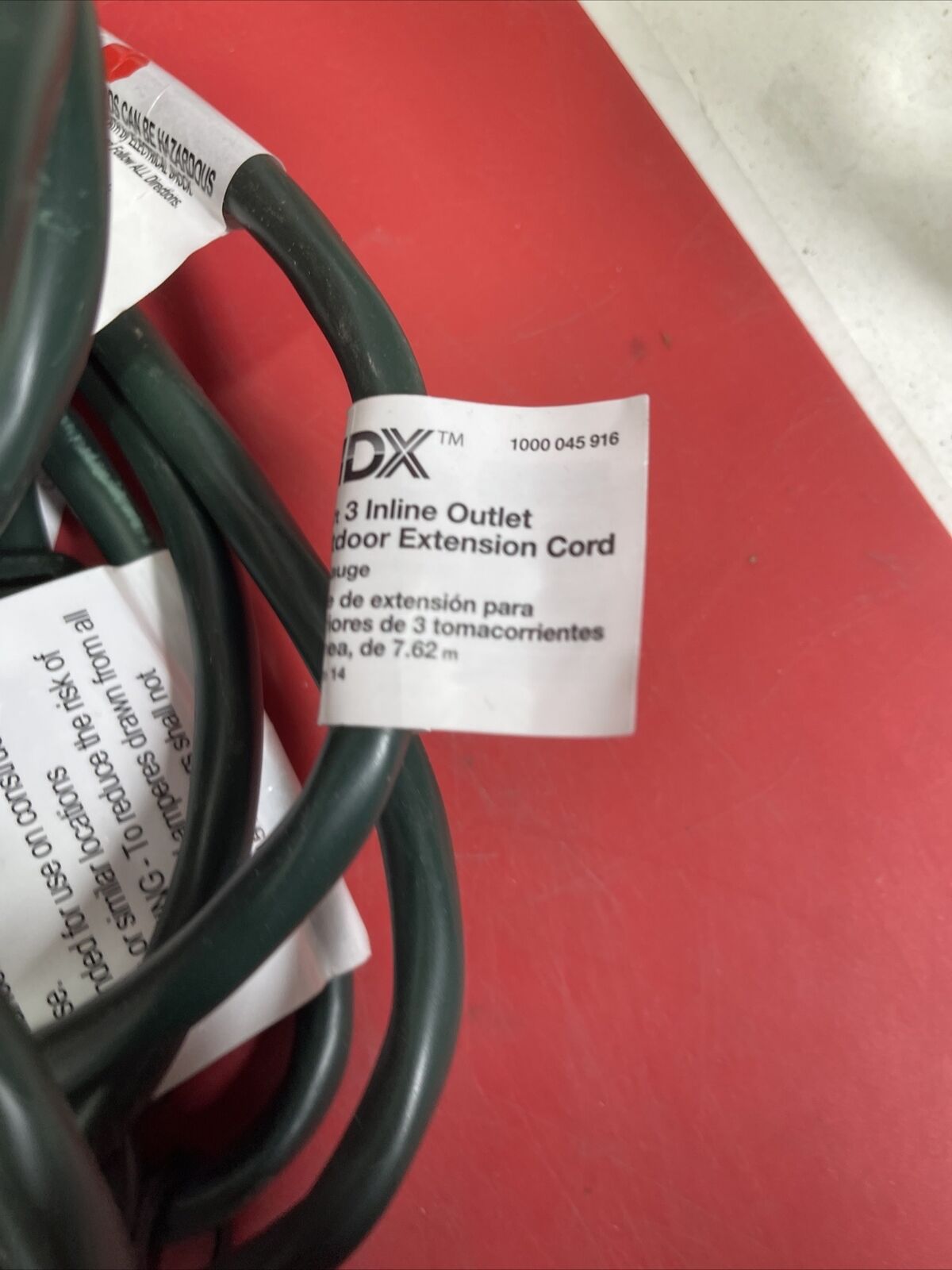 HDX Home Depot 25ft 14 Gauge 3 Inline Outlet Outdoor Extension Cord Green Lot 2