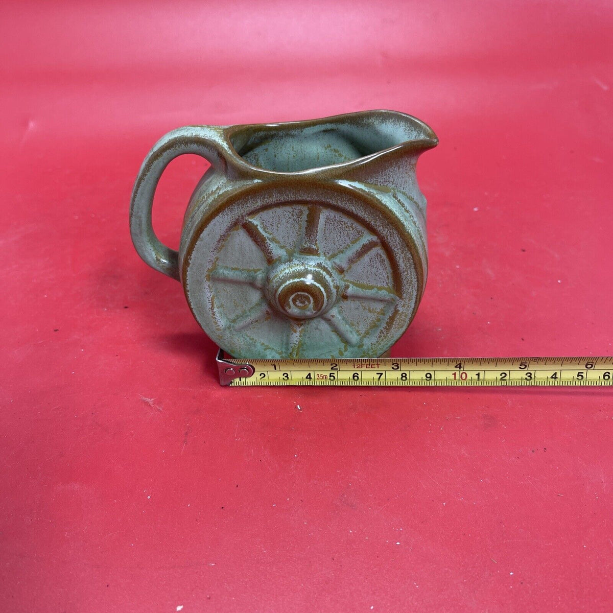 Frankoma pottery wagon wheel creamer & Toothpick Holder MCM Vintage Desert Sand 