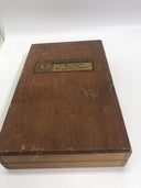 Vintage L.E. Mason Old English Letter Coaster Badge Set Silent Buttler Disc +Box