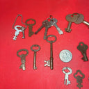 Antique Cabinet Open Barrel Key Lot ~ 35 Keys ~ Different Sizes & Shapes ~ lot 5