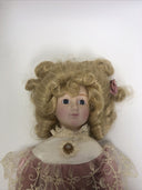 1992 Porcelain Doll Katherine & Kathy - Blond Pink Dress just one