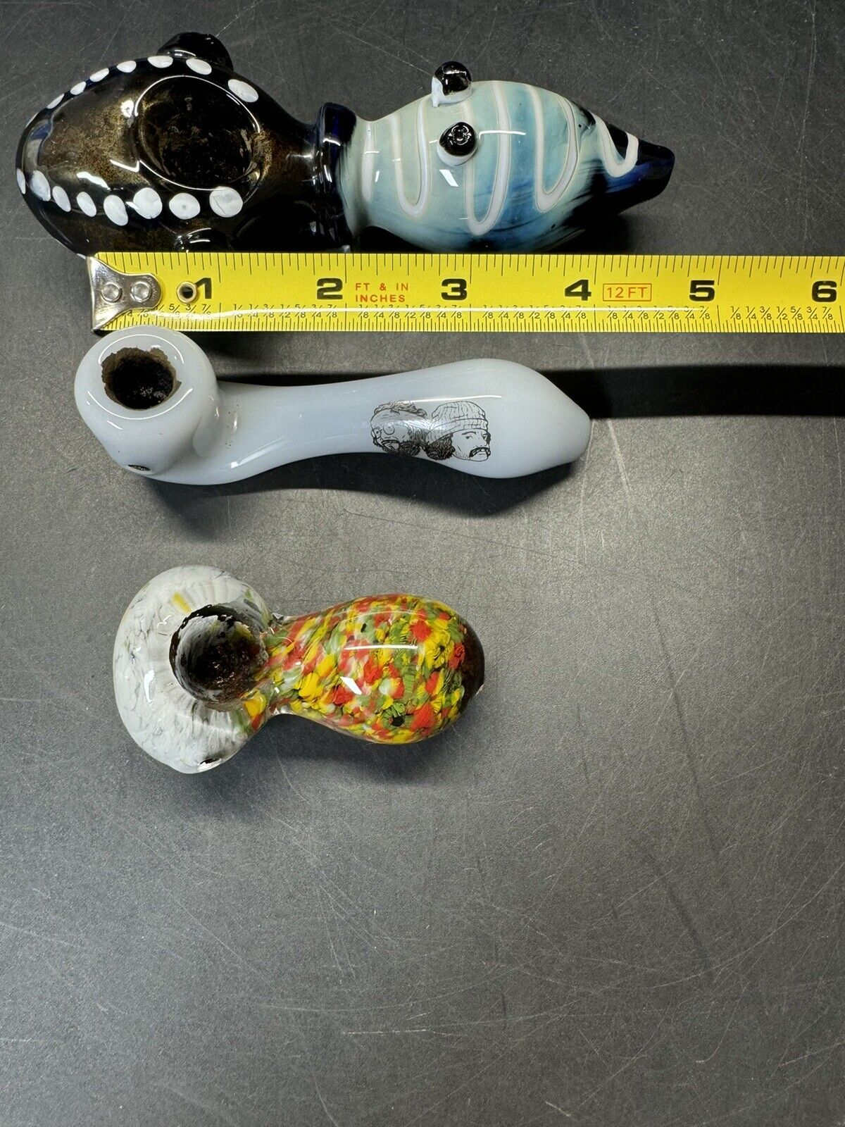 Glass Tobacco Smoking Pipes/ Lot Of 3