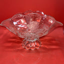 Vtg Imperlux Hand Cut Crystal Footed Centerpiece Bowl Emrossed Frosted Roses