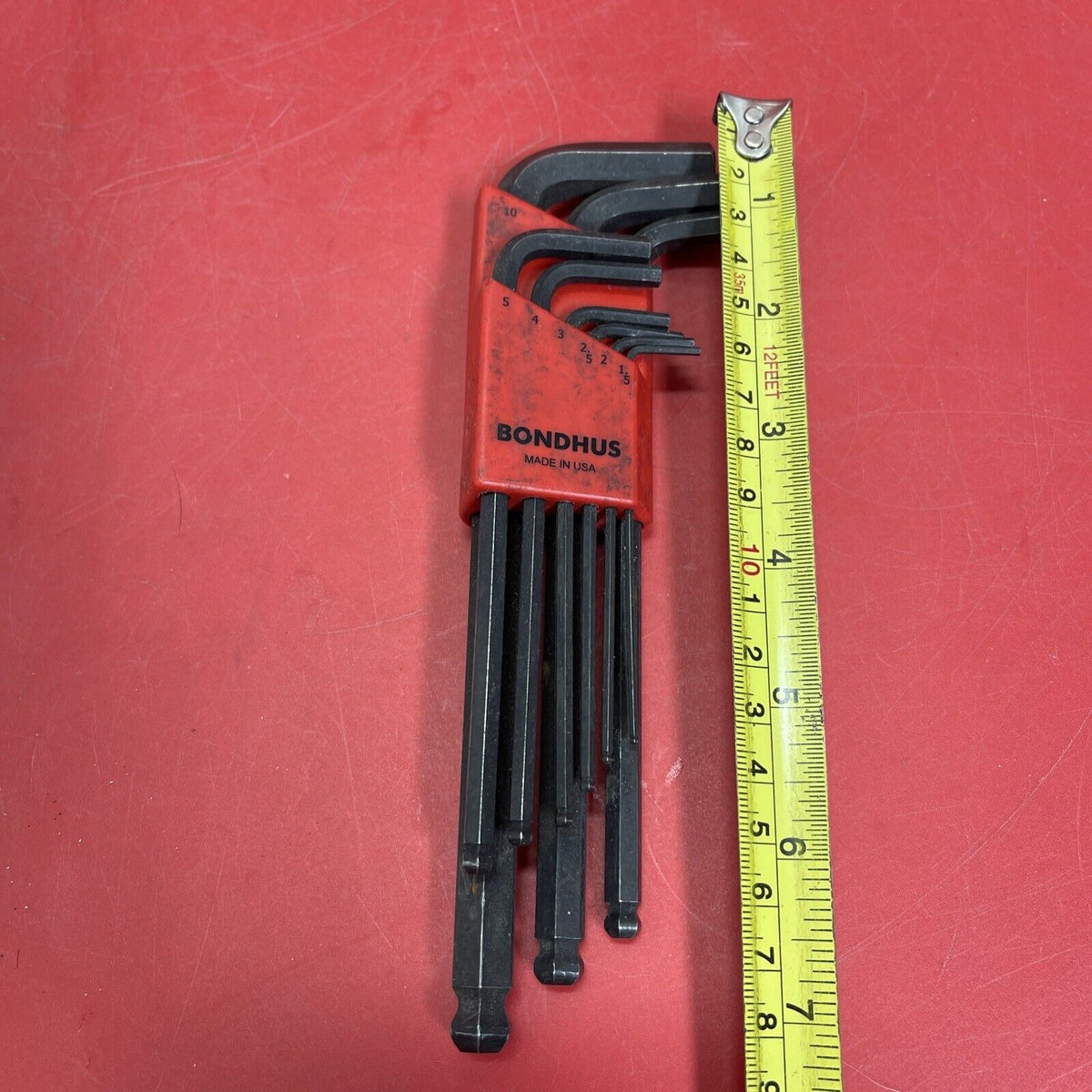 Bondhus Allen 9-Pieces Metric Hex Key Set - 1.5, 2, 2.5, 3, 4, 5, 6, 8, & 10mm