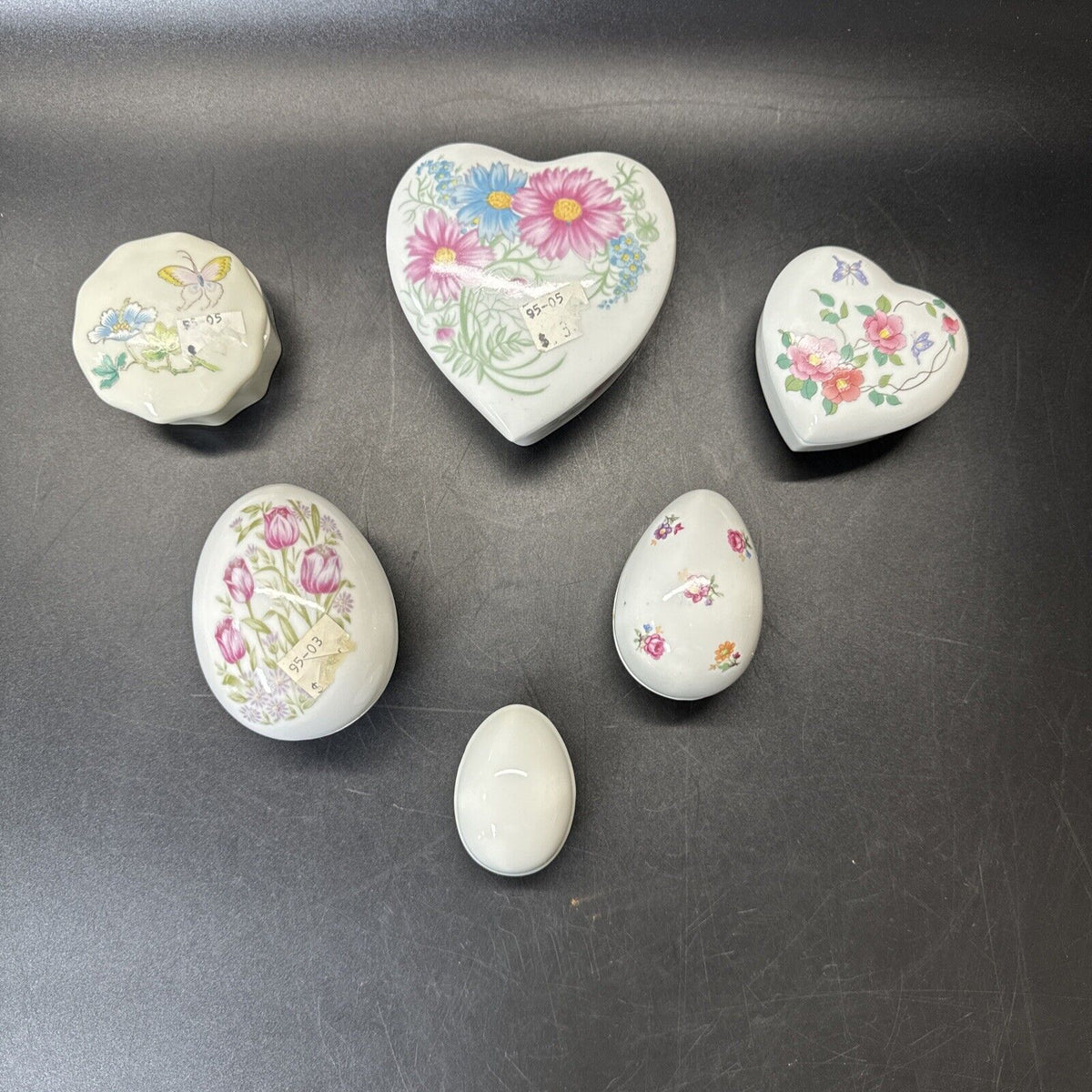 Vintage Trinket Boxes/ Lot Of 6