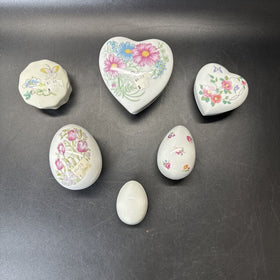 Vintage Trinket Boxes/ Lot Of 6