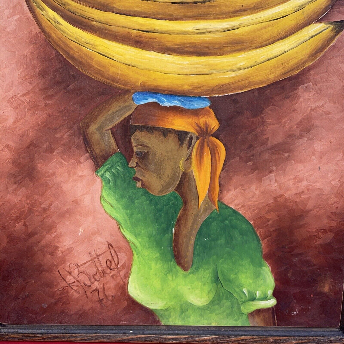 Vintage Painting Women Haiti Jungle