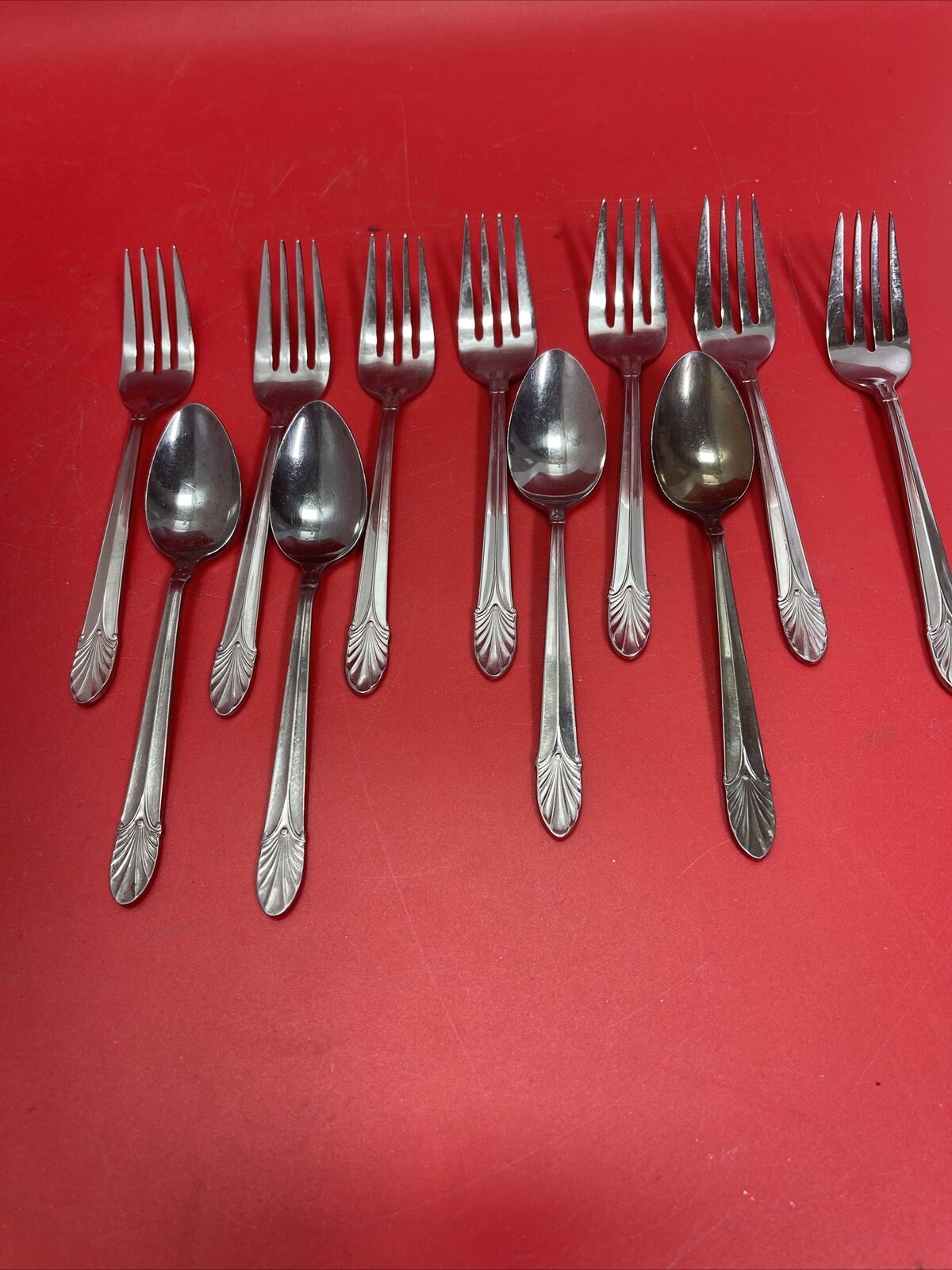 LOT OF 11 PCS. EC AURAL STAINLESS FLATWARE #6
