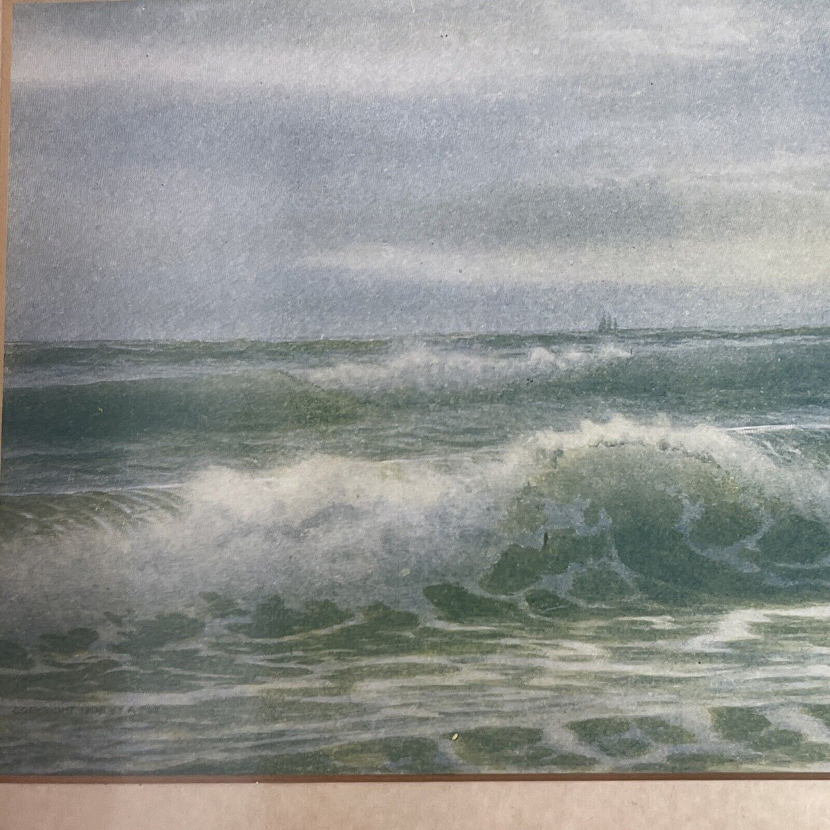 R. Atkinson Fox, Sail Boats Ocean Waves Framed Print 1908