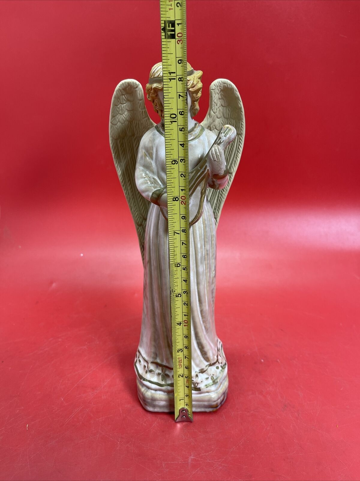 Vintage  Angel Figure Pottery Playing Mandolin